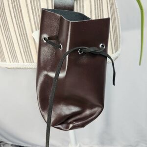 ClearUmm NWT Brown Leather Belt Bag w/Draw String Closure Renaissance Faire